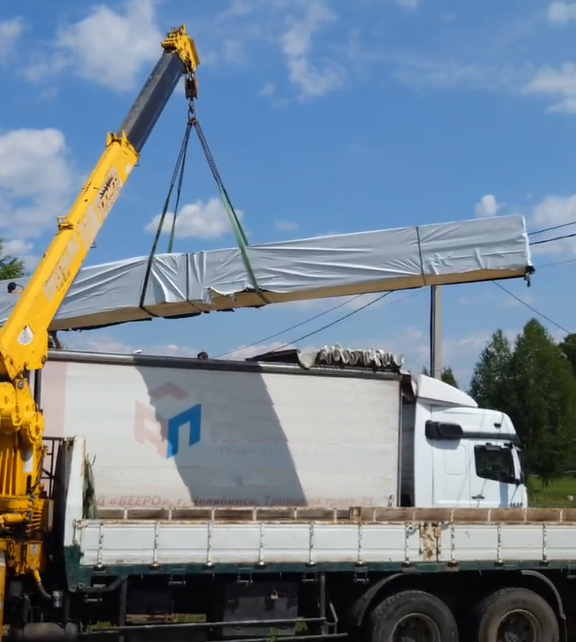 Разгрузка фахверк дома  Аргази